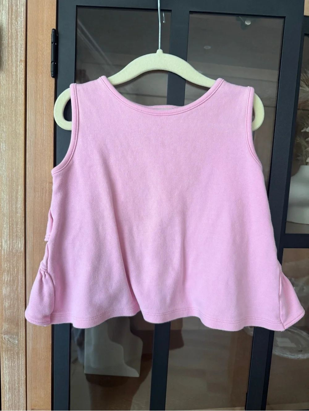 TBBC love you back top palm beach pink ruffle toddler girl pima tank